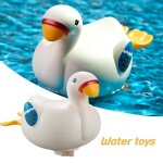 Jouet de bain en cha�ne pour b�b�, jouet flottant dans l'eau, mignon, en forme d'oie blanche, petite ...