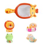 Jouets de bain flottants 5 pi�ces, mini filet de p�che de natation, jouets de lavage pour tout - petits, ...