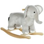 Jouet  bascule lphant pour enfant + 24 mois effet sonore poignes peluche gris