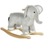 Jouet � bascule �l�phant pour enfant + 24 mois effet sonore poign�es peluche gris