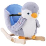 Jouet � bascule pingouin pour enfant + 18 mois effet sonore poign�es si�ge ceinture r�glable gris