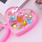 Jouet pour bb, bagues en plastique / rsine rose, cadeau de journe pour enfant, bague en forme de ...
