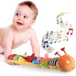Jouets pour bébé, chenille musicale multicolore, hochet froissé doux avec motif règle, cloches et Jouets pour bébé, chenille musicale multicolore, hochet froissé doux avec motif règle, cloches et