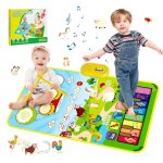 Jouets pour bbs pour garons de 1 an, 3 en 1 enfants en bas ge piano musical, tapis de tambour avec ...