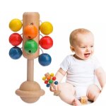 Jouet en bois pour b�b� de 0 a 12 mois, hochet a main, interactif, color�, educatif, pour enfant, 1 pi�ce ...