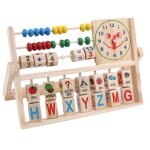 Jouet en bois de couleur pour enfants, cadre de calcul de visage de sourire multifonctionnel, jouets ...