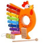 Jouet en bois pour enfants, 8 tons, 3 en 1, instrument de musique, eveil, coup de main sur le piano