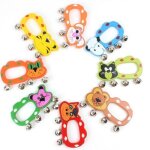Jouet en bois pour enfants, animal de dessin anim, secouant la main, clochette, tambourin, hochets educatifs ...