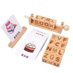 Jouet en bois pour enfants, blocs de construction en forme de cube, pour apprendre l'orthographe des ...