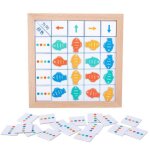 Jouets en bois montessori pour enfants, jeu de soci�t� educatif en bois, pour la pens�e logique, la direction ...