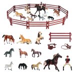 Jouet cheval stable de ferme, jeu de club d'emulation avec clture, cavalier cheval, figurine modle ...