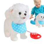 Jouet chien qui marche pour les tout - petits, peluche lectronique qui aboie, compagnon en peluche ...