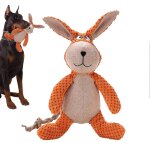 Jouet pour chien - peluche indestructible et couineuse pour chiens de petite et moyenne taille, orange ...