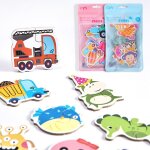 Jouets de cognition pour bbs, puzzle en bois, jeux de dessin anim, voitures d'animaux de l'ocan, ...