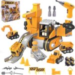 Jouet de construction 4 en 1 - marsee - camion diy vehicules de chantier - jaune - pour enfant 3 +