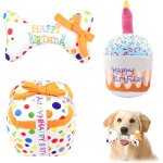 Jouet couineur en peluche pour chien - gteau d'anniversaire - jouet couineur en forme de gteau d'anniversair ...