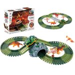 Jouets de course de voitures de dinosaures pour garons et filles, ensemble de train de dinos flexibles ...