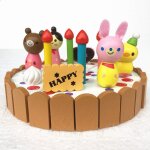 Jouets de cuisine en bois pour b�b�s, mini g�teau d'anniversaire en bois 13x7cm, jouets educatifs pour ...