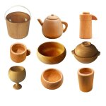 Jouets de cuisine en bois pour enfants de 1 - 6 ans sans peinture pour la cuisine et le th set de 9 ...