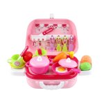 Jouets de cuisine pour enfants, 27 pi�ces / ensemble, vaisselle avec valise, jouet pour enfants