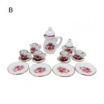 Jouets de cuisine pour maison de poup�e, mini service a th� en c�ramique, mod�le de jouet, accessoires ...