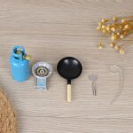 Jouets de cuisine miniatures pour maison de poupe, fourneau a gaz en alliage, rservoir d'ustensiles, ...