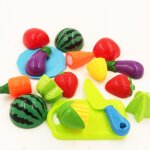 Jouet de cuisine en plastique pour enfants, 10 pices / ensemble, coupe de fruits et lgumes, jeu de ...