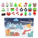 Jouets de d�compression de calendrier, 24 pi�ces, compte a rebours de no�l, jouet a presser, d�chirure ...