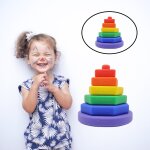 Jouets de dentition en silicone pour b�b�s, jeu de nidification montessori pour tout - petits, blocs ...