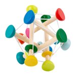 Jouet de dveloppement montessori en bois color, trieur de formes, puzzle d'empilage d'espace, bote ...
