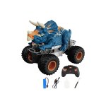 Jouets dinosaures 2, 4 ghz, voiture tout - terrain rc avec brouillard de pulvrisation bleu