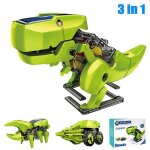Jouets dinosaures a energie solaire 3 en 1, blocs de construction, mod�le tyrannosaure rex, kit de constructio ...