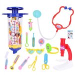 Jouet de docteur color� pour enfants, 12 pi�ces / ensemble, bord lisse vif, st�thoscope, kit de jeu pour ...