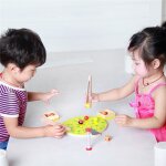 Jouet educatif en bois montessori pour b�b�, boules a clip, arbre a fruits color�, coordination ¿il ...