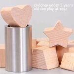 Jouet educatif drôle en forme de cube trieur en bois, boîte de blocs de construction non peinte, jeu ... Jouet educatif drôle en forme de cube trieur en bois, boîte de blocs de construction non peinte, jeu ...