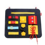 Jouets educatifs montessori pour bbs, tableau d'enseignement des comptences de base, robe, bouton ...