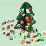 Jouet educatif montessori en bois pour bb, jouet de nol, jeu de dguisement, arbre de nol, bloc de ...