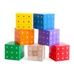 Jouets educatifs montessori en bois, cube carr arc - en - ciel, blocs magntiques, jouets en bois pour ...