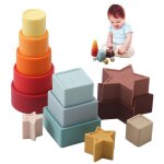 Jouets a empiler montessori, anneau de dentition de qualit� alimentaire, jouets interactifs pour enfants, ...