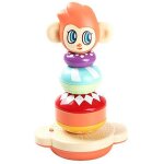 Jouet a empiler singe arc - en - ciel, tour colore, jouet educatif interactif en plastique avec musique, ...