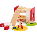 Jouet - ensemble chambre enfant pour maison de poupe en bois - accessoires chambre enfant en bois lit ...