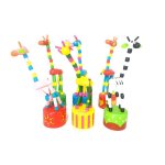 Jouet girafe dansant en bois color hochet cadeau enfant bb - couleur alatoire