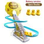 Jouets glissants de piste de canard electrique pour b�b�, jouets d'escalade electrique, lumi�res led, ...
