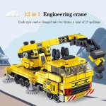 Jouet grue a assembler, blocs de construction educatifs pour enfants, srie d'ingnierie mcanique