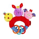Jouet hochet pour bb a main, anneau pour bb, jouet educatif, cloche a main en peluche