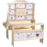 Jouet d'imitation - roba - marchande en bois caf� & shop - beige - mixte - 3 ans +