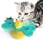 Jouet interactif pour chat, moulin a vent, plateau tournant, jouet molaire pour gratter, chatouiller, ...