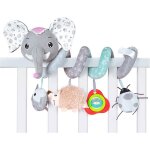 Jouets de lit suspendu doux, berceau de bb avec bote a musique, cloche de chevet, elphant rose - ...