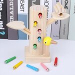 Jouets magn�tiques en bois pour enfants, jeu de simulation de pic, d'attrapage de ver, de motricit�, ...