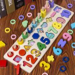 Jouets montessori en bois pour tout - petits 8 en 1, puzzle, jeu de pche, trieur de formes, jeu de comptage, ...